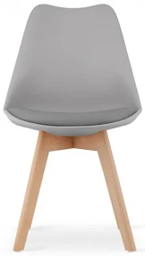 Set dvoch jedálenských stoličiek MARK - sivé (hnedé nohy) 2ks