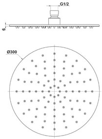 Sapho Sapho, hlavová sprcha, priemer 300mm, zlatá matná, SF41G