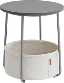 XXXLutz PRÍRUČNÝ STOLÍK, recyklované drevo, sivá, biela Boxxx - Stolíky do obývačky - 002543002004