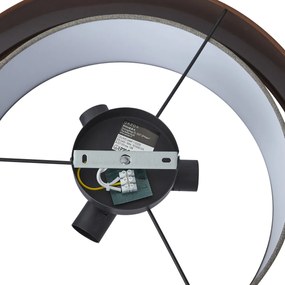 Moderné stropné svietidlo tmavý bronz s farbou taupe 50cm 3-svetlá - Drum Duo