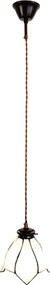 Biela závesná Tiffany lampa v tvare kvetu Folwia - Ø18*115 cm E14/max 1*25W