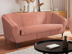 Trojmiestna pohovka Olivio, lososová zamatová tkanina