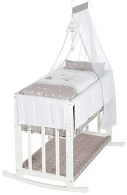 Biela kolíska s úložným priestorom a baldachýnom 90x45 cm Indibär – Roba