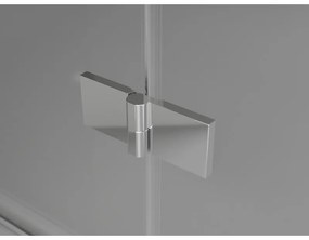 Mexen Lunar, výklopný päťuholníkový sprchový kút pravý 90 x 90 cm, 8mm číre sklo, chrómový profil, 831-090P-090L-01-00-P