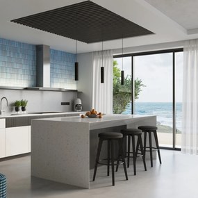 Stropné svietidlo Karbon, 1x čierne kovové tienidlo, (60 cm)