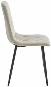 Set dvoch jedálenských stoličiek LIBRA zamatové béžové (čierne nohy) 2ks