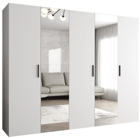 Šatníková skriňa 250 cm Borry 2 (biela + čierna). Akcia -20%. Vlastná spoľahlivá doprava až k Vám domov. 1125835