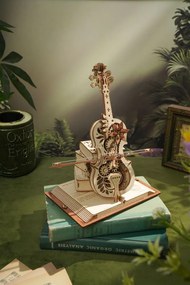 Robotime 3D drevené mechanické puzzle Čarovné violončelo 199 ks