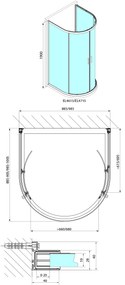 Polysan Polysan, EASY polkruhová sprchová zástena, 1000x1000mm, číre sklo, EL4715