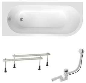 Asymetrická vaňa Laguna Rajka 170x72,5 cm akrylát ľavá SIKOVRAJ170LAN, 1 ks