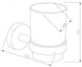 Závesný guľatý držiak kefiek MEXEN LOFT - kov / sklo - čierny matný, 7012638-70
