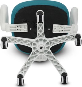 Detská pracovná stolička NANDU — sieť / látka, tyrkysová