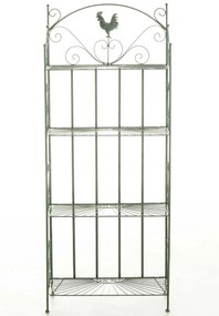 Kovová polica regál Maia - Zelená antik