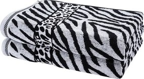 Súprava 2 ks žakárových osušiek ZEBRA sivá 70 x 140 cm