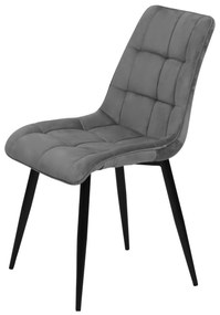 Jedálenská stolička Nice sivá s čiernou podnožou Mahom
