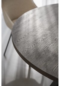 Tmavohnedý okrúhly rozkladací jedálenský stôl v dekore duba ø 135 cm Maddock – Rowico