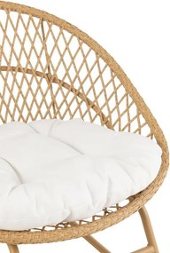 Béžové ratanové hojdacie kresielko Zayo Beige - 118*82*78 cm