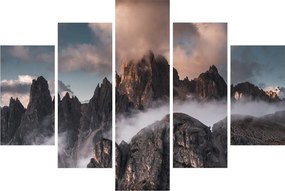 Obraz - Talianske dolomity schované v hmle (150x105 cm)