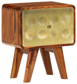Nočný stolík 49x40x30 cm masívne sheeshamové drevo so zlatou potlačou