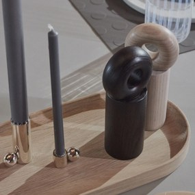 OYOY Drevený mlynček s keramickým strojčekom Hoop Mill Dark