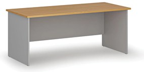 Kancelársky písací stôl PRIMO GRAY, 180x80 cm, sivá/buk