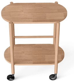 Barový vozík z masívneho dreva s 2 úrovňami