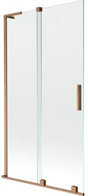 Mexen Velar L, 2-krídlová posuvná vaňová zástena 100 x 150 cm, 8mm číre sklo, medená matná, 896-100-003-01-65