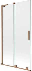 Mexen Velar L, 2-krídlová posuvná vaňová zástena 100 x 150 cm, 8mm číre sklo, medená matná, 896-100-003-01-65