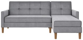 Svetlosivá zamatová rohová pohovka Lilly – Støraa