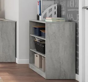 Nízký regál Carlos, sivý betón, šírka 75 cm%