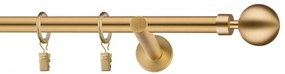Dekorstudio Garniža jednoradová Guľa MODERN zlatá 19mm Dĺžka: 460cm, Typ uchytenia: Držiak otvorený, Typ príslušenstva: Krúžky tiché so štipcami