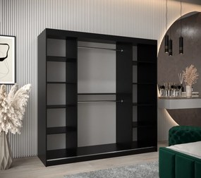 Šatníková skriňa 200 cm Mokka (čierna). Akcia -50%. Vlastná spoľahlivá doprava až k Vám domov. 1126037