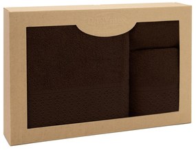 BAVLNENÉ UTERÁKY SOLANO SADA 1 KS 30X50 CM, 1 KS 50X90 CM, 1 KS 70X140 CM HNEDÁ
