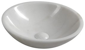 Sapho - Umývadlo na dosku BLOK, priemer 40 cm, mramor/biela