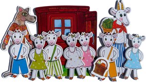 MARIONETINO – O neposlušných kozliatkach – bábky 9 ks + chlievik