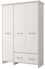 Šatníková skriňa Klaudia 19 (biela + dub sonoma). Akcia -20%. Vlastná spoľahlivá doprava až k Vám domov. 1071443