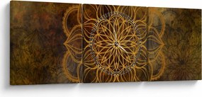 Obraz - Mandala radosti (s hodinami) (90x30 cm)
