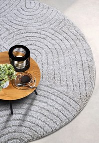 ELLE Decoration, Kusový koberec New York 106205 Light Grey kruh, 160x160 (priemer) kruh, šedá, obývacia izba