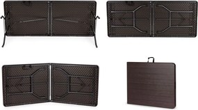 Cateringový, banketový stôl 180 cm skladací hnedý