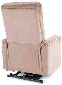 Polohovacie kreslo Berville Velvet, béžová
