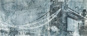 Obraz - Tower Bridge v chladných tónoch (120x50 cm)