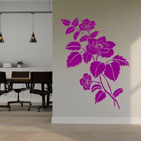 Veselá Stena Samolepka na stenu na stenu Kvetina Farba: modrá, Veľkosť: 100 x 74 cm