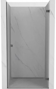 Mexen, Mexen Lunar-B výklopné pravé sprchové dvere 75 cm, priehľadné, pištoľovo šedé kartáčované - 832-075-000-66-00-P