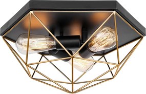 Toolight Toolight, stropné svietidlo 3xE27 APP1094-3C, čierna-zlatá, OSW-04410
