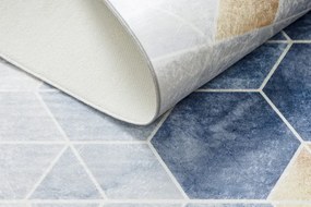 Dywany Łuszczów, Kusový koberec ANDRE Geometric 1216, 80x150, modrá, chodba / predsieň