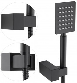 Erga Dual, podomietková sprchová súprava s dažďovou hlavicou 30x30 cm, i-BOX inštalačný systém, čierna matná, ERG-YKA-BP.DUAL30-BLK