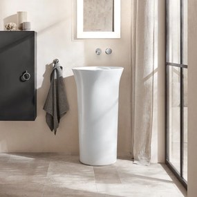 DURAVIT White Tulip voľne stojace umývadlo bez otvoru, bez prepadu, priemer 500 mm, výška 900 mm, biela, s povrchom WonderGliss, 27025000701