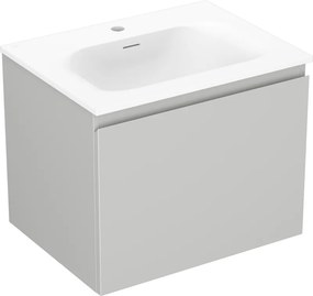 Mexen Orio, kúpeľňová skrinka 60 cm s umývadlom Vela, 1 zásuvka, šedá matná/biela matná, 91A10-06047-1-BF62-W23M01