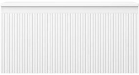 Mexen Rivel, kúpeľňová skrinka 100 cm s hornou časťou, 1 zásuvka, drážkovaná, biela matná, 91A20-10047-1-BFC01