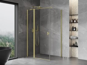 Mexen Mist T, sprchový kút s krídlovými dverami, 95 x 100 cm, 8mm číre sklo, zlatý matný profil, 8A4T-095-100-55-00